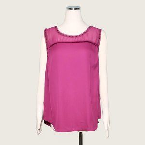 a.n.a Sheer Tack Blouse with Fringe